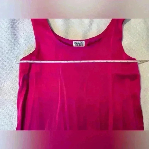Vintage 80’s Mary Jo Bruno Barbie Pink Silk Sheath Dress Size Small - Picture 4 of 5